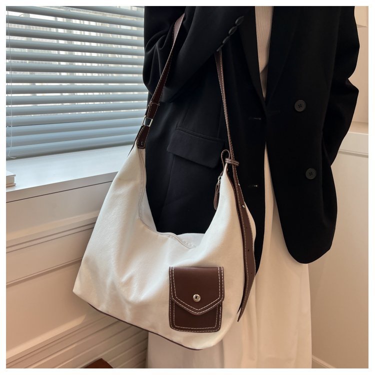 MISCHA Túi Xách Đeo Vai Nhiều Ngăn Bằng Vải Bạt Thời Trang Mùa Hè Hàn Quốc Mới 2022