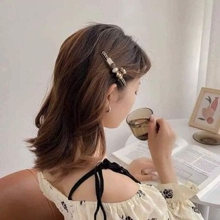 Set 5 kẹp tóc đính đá đen phong cách Hàn Quốc