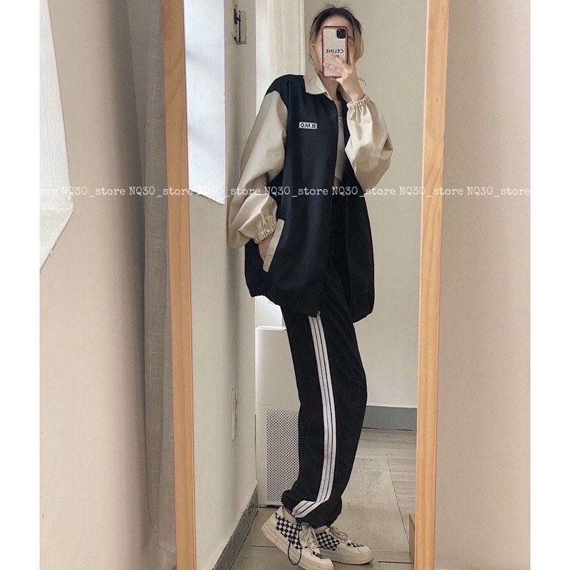 Áo khoác Jacket Form rộng chất kaki có túi trong Nam - Nữ BMO phong cách Ulzzang
