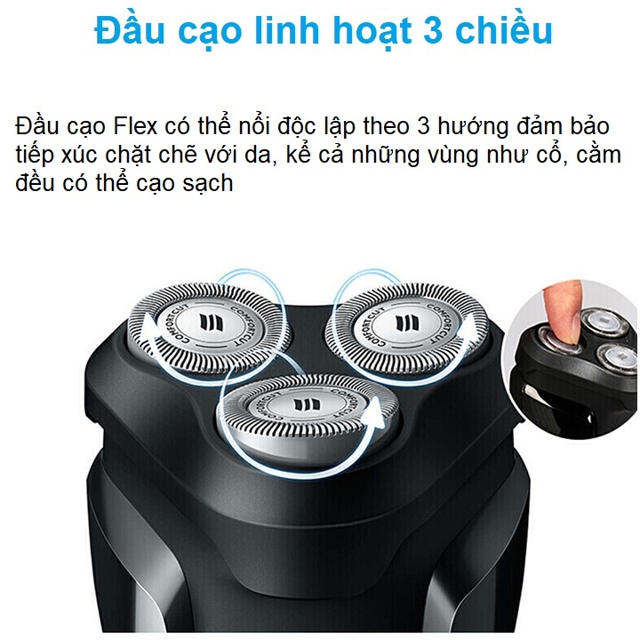 Máy cạo râu khô và ướt thương hiệu cao cấp Philips S1010 - Hàng Nhập Khẩu
