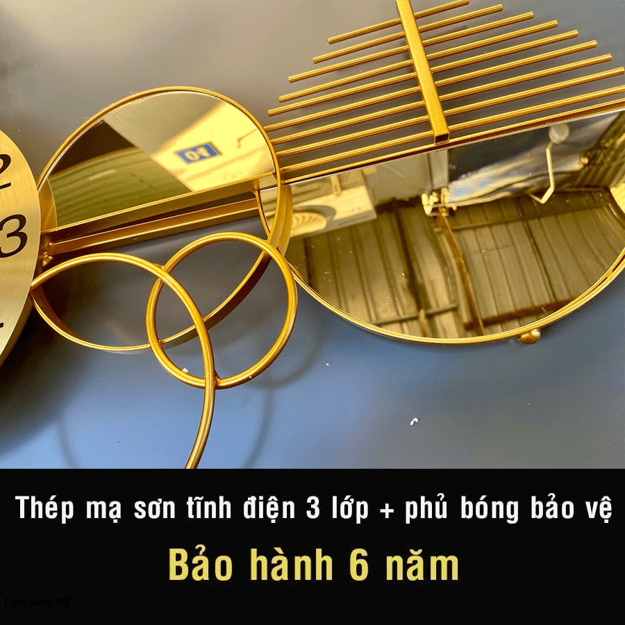 Đồng hồ treo tường Shouse A208 trang trí nghệ thuật kim trôi không gây tiếng động sang trọng hiện đại