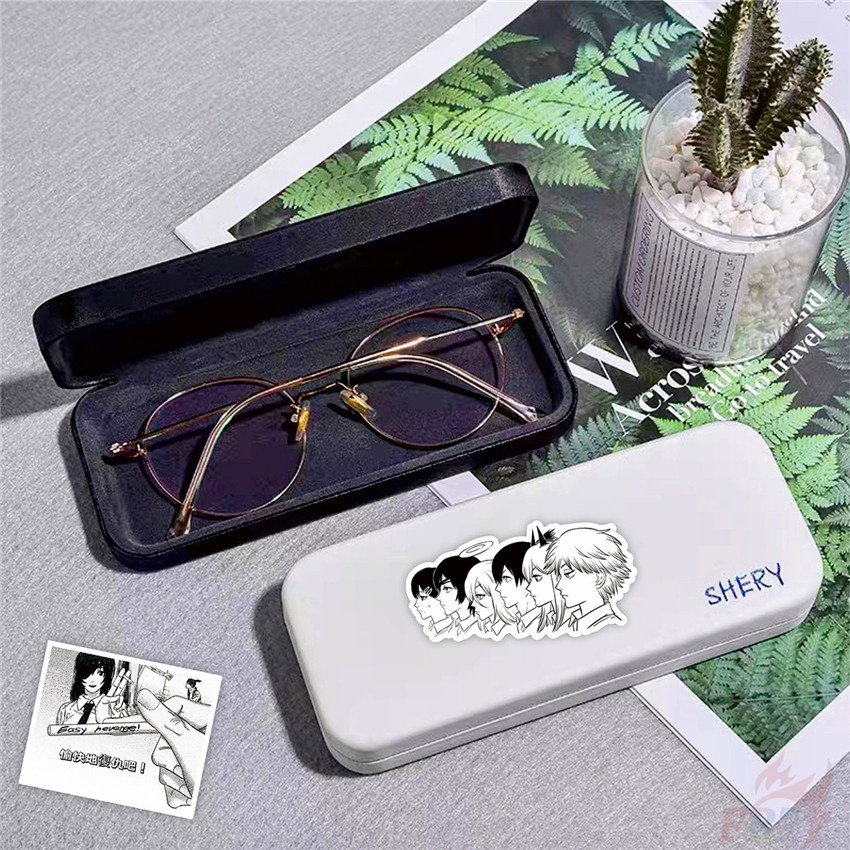 Set 64 hình dán kiểu Chainsaw Man đen trắng chống thấm nước thời trang DIY