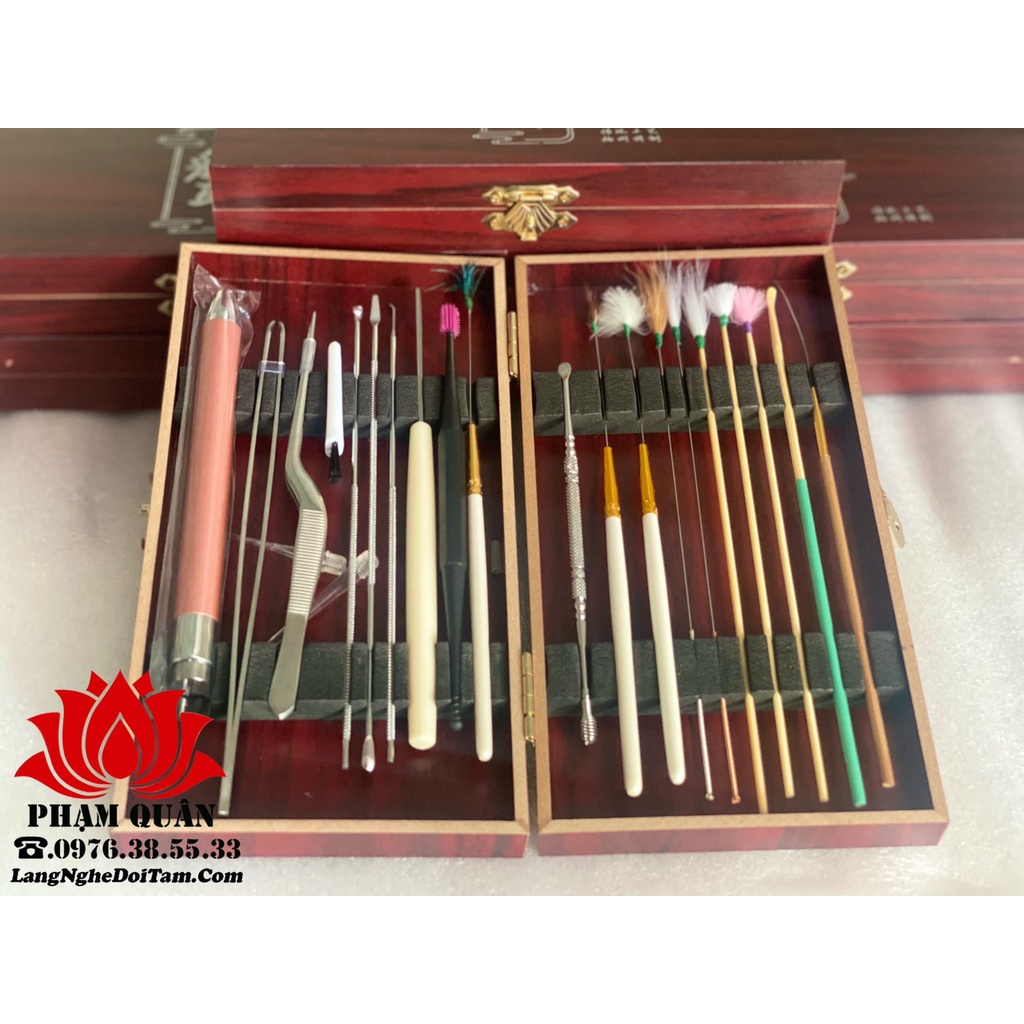 Dụng cụ lấy ráy tai, bộ ngoáy tai 20 món tích hợp đèn soi