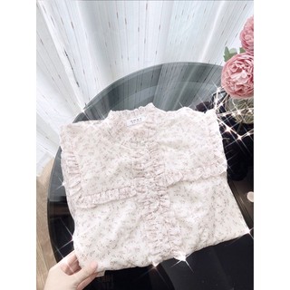 Váy voan cổ bèo cúc ngọc