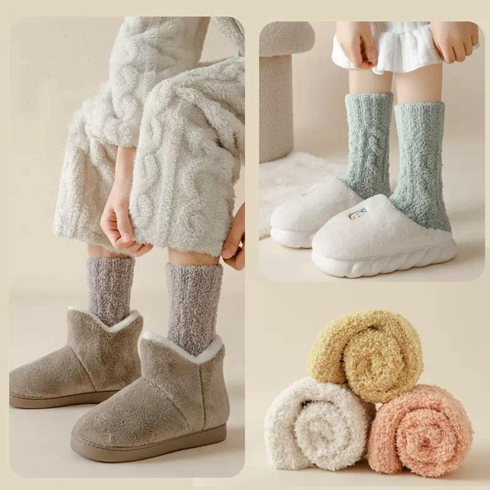 AROMA Vớ Nhung San Hô Dày Dặn Thoải Mái Thời Trang Mùa Đông Cho Nam Và Nữ