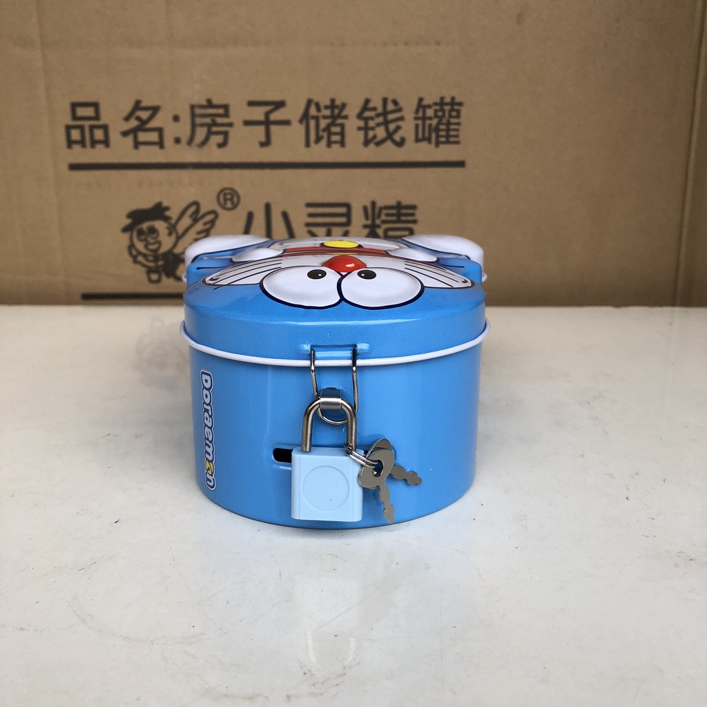 Ống heo tiết kiệm bằng sắt có khóa mini-Hình Mon