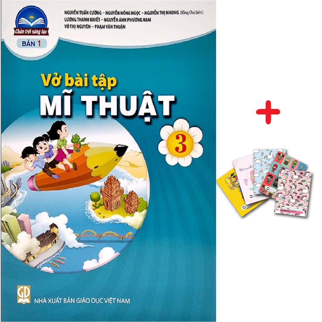 Sách - Vở bài tập Mĩ thuật lớp 3 bản 1 (Chân trời) Kèm 5 cuốn vở ô ly 48 trang 100mgs