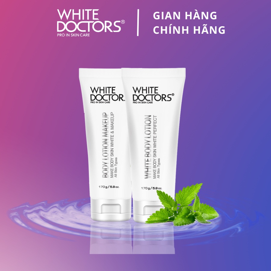 Bộ đôi White Doctors dưỡng trắng toàn thân ngày và đêm (Body Lotion Makeup 170g và White Body Lotion 170g)