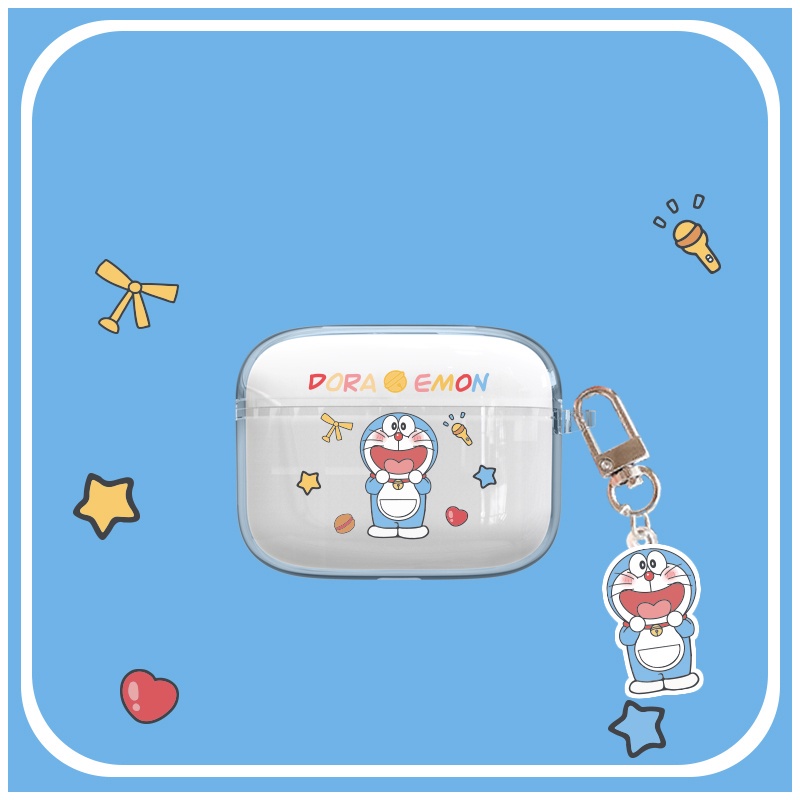 Vỏ Bảo Vệ Hộp Sạc Tai Nghe Airpods E9 TWS Bằng TPU Mềm Trong Suốt + Mặt Dây Chuyền Đơn Giản Chống Sốc Hiệu Baseus Bowie