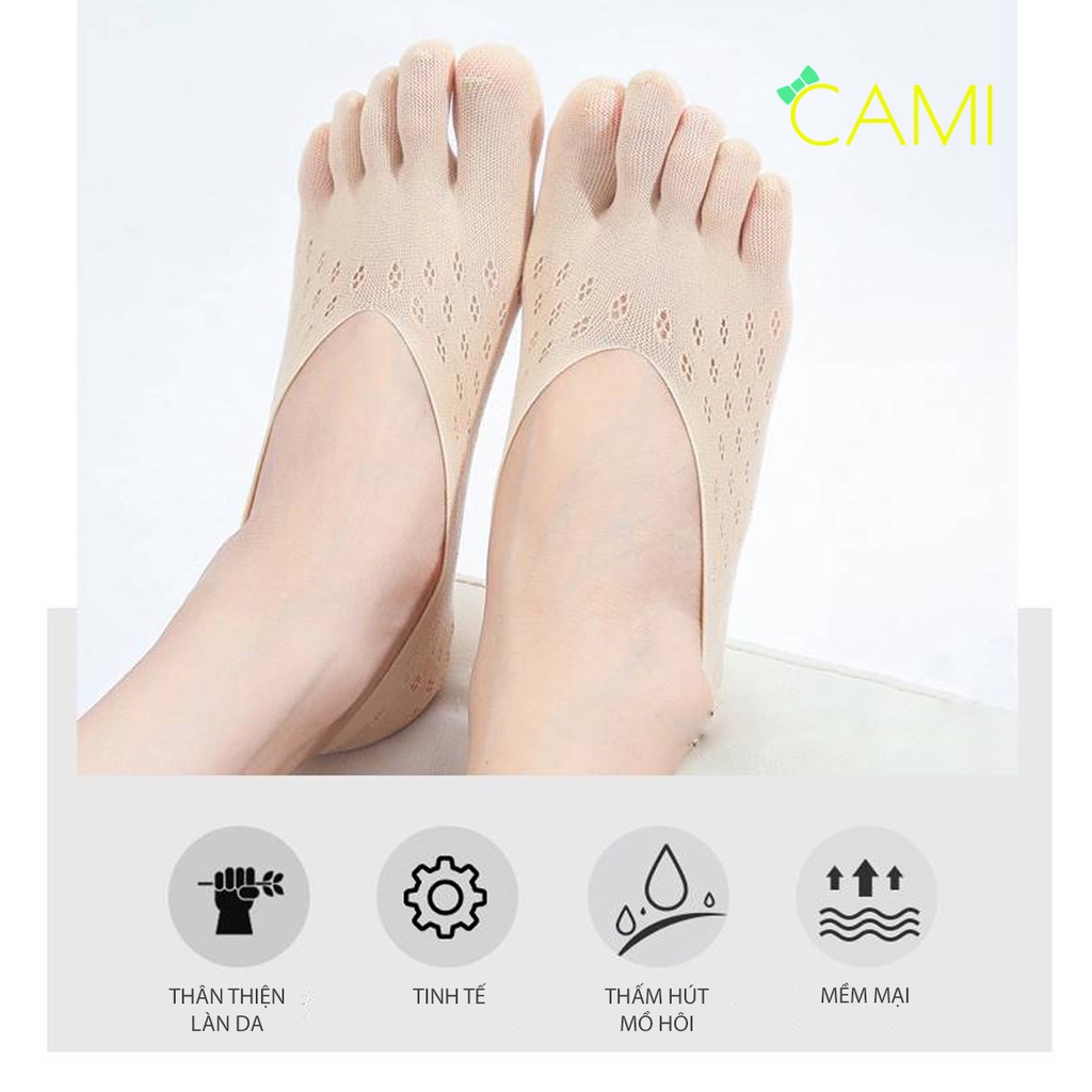 Vớ da tone màu thanh lịch, chất liệu vải nhung thoáng khí, gót chân có silicone chống trượt - Cami - CMPK284
