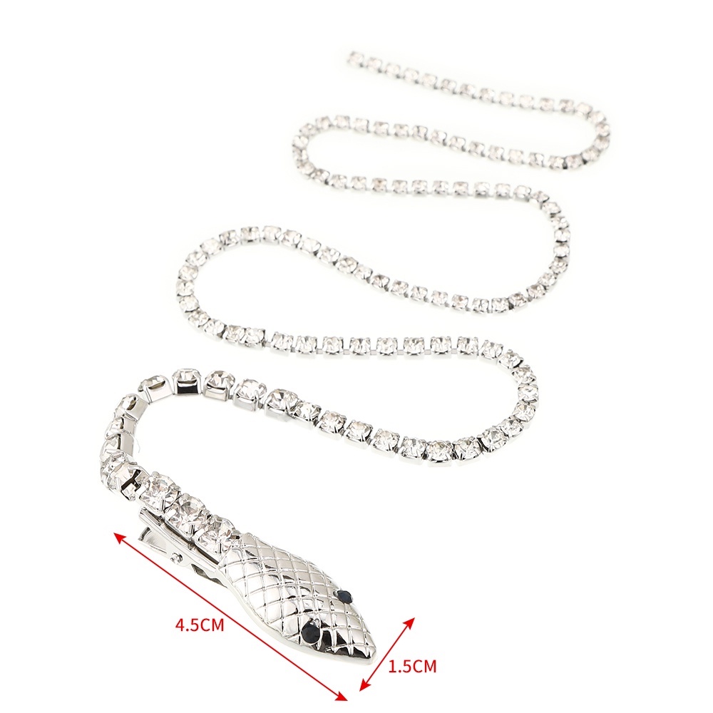 Kẹp Tóc Hợp Kim Hình Rắn Đính Đá Lấp Lánh Phong Cách Hàn Quốc Cho Nữ