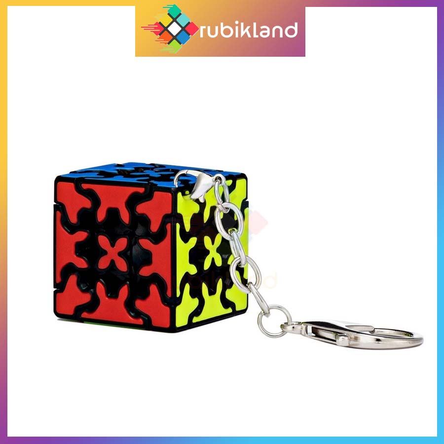 Móc Khóa Rubik QiYi Gear Keychain 3x3 Stickerless Rubic Biến Thể Bánh Răng Đồ Chơi Trí Tuệ