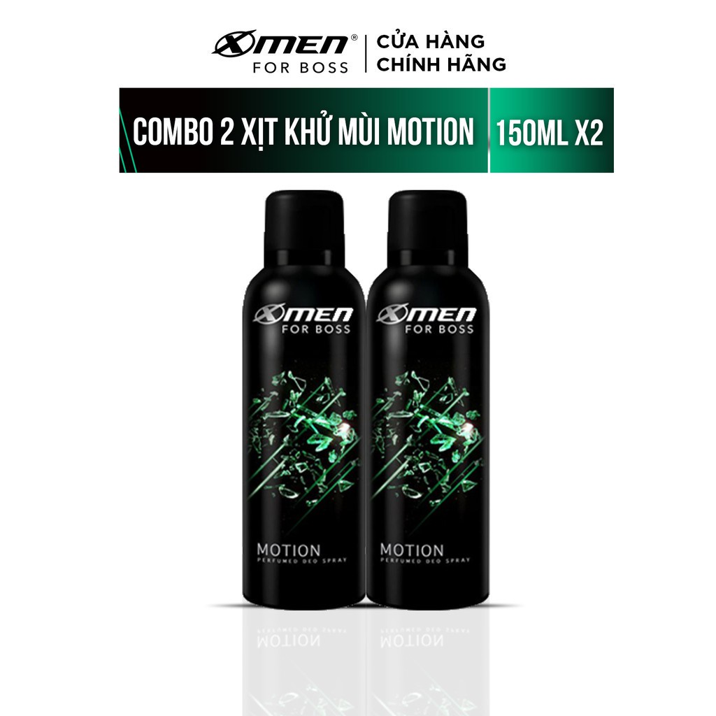 Combo 2 Xịt khử mùi X-Men for Boss Motion 150ml