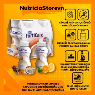 Sữa Nước Forticare Lốc 4 Chai 125ml Vị Capu Và Vị Cam