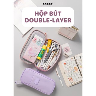   MỚI  Hộp bút vải đa năng ANGOO - DOUBLE LAYER 