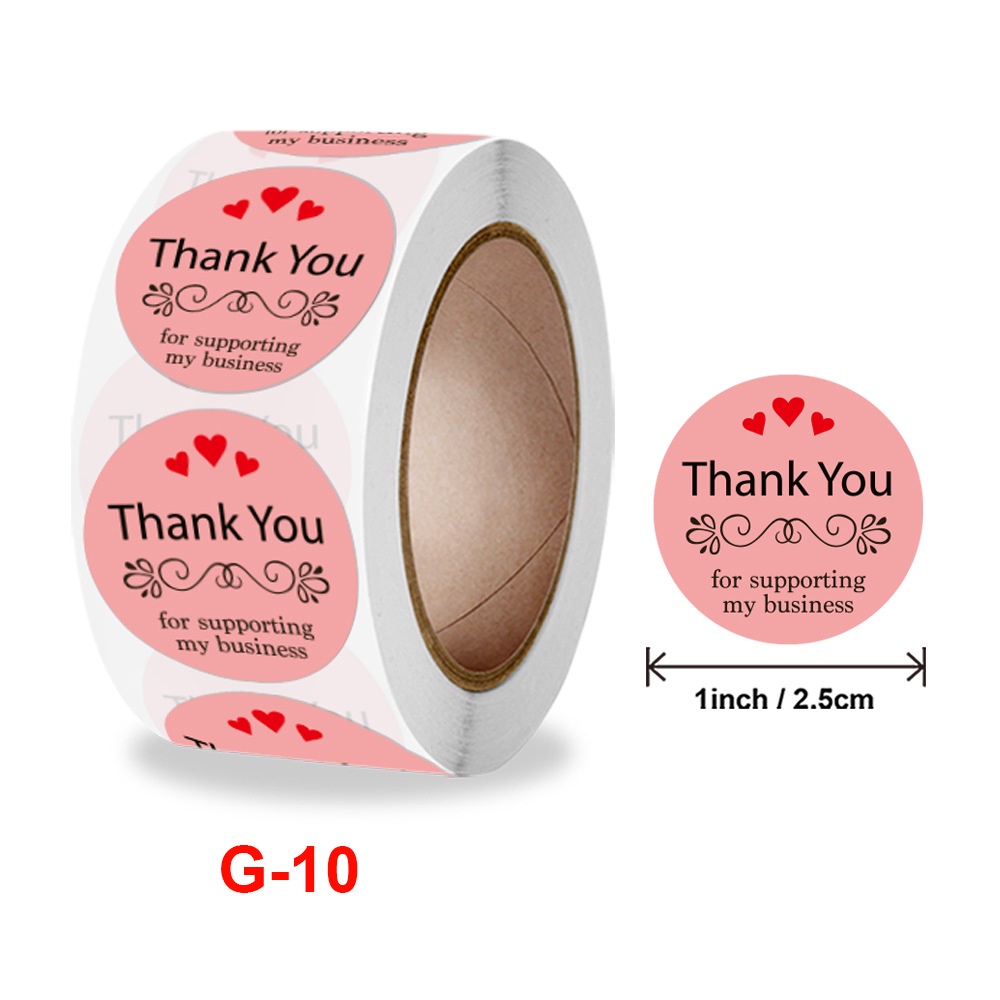 Cuộn 500 tem Sticker Thank you in màu tự dính 2.5cm - Tem cảm ơn