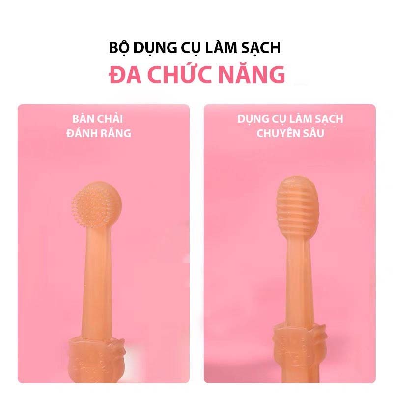 Bộ dụng cụ chăm sóc răng miệng cho thú cưng bao gồm kem đánh răng, xịt thơm miệng, bàn chải