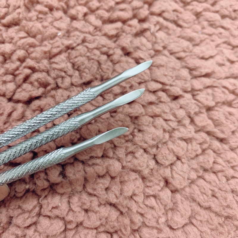 Sủi đẩy da inox, cây đẩy da túi đỏ, cây lấy khóe inox