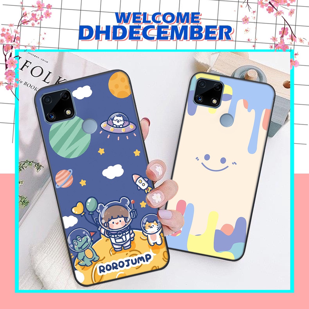 Ốp lưng Realme C25 in hình tim, kẻ vuông mẫu mới CỰC XINH