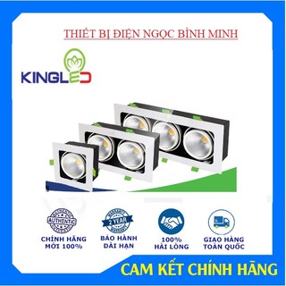 Đèn led âm trần vuông spotlight kingled đơn, đôi. cam kết chính hãng bảo hành 2 năm