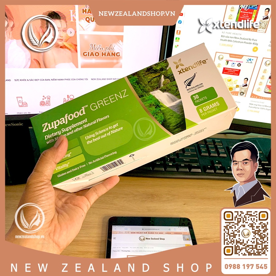 Siêu thực phẩm tăng cường sức khỏe kiềm hoá xanh Xtend-Life Zupafood Greenz