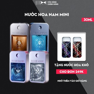 Nước Hoa Nam Mini BLUEMAN, Chai Bỏ Túi Tiện Dụng Hương Thơm Lịch Lãm, Lưu Hương Đến 12H - 30ml
