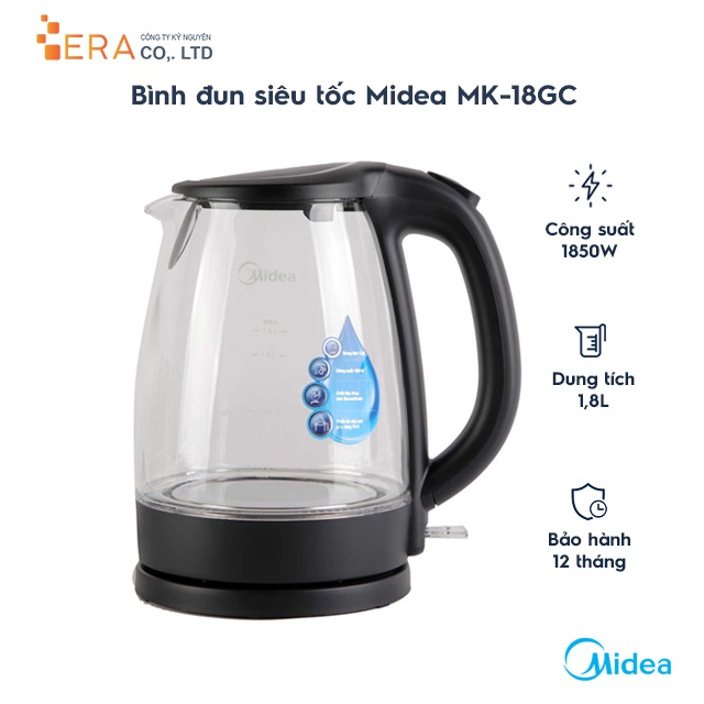 Bình đun siêu tốc Midea MK-18GC