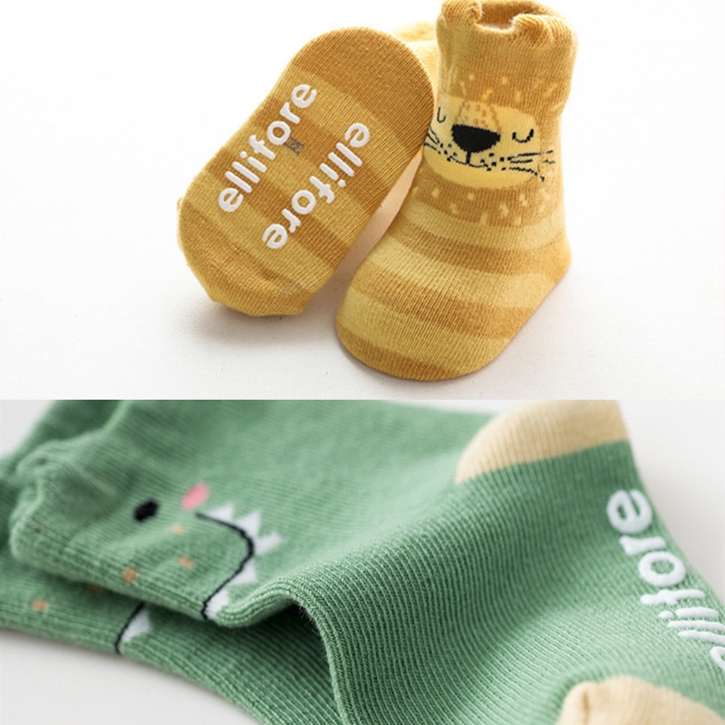 Vớ Cotton Ba Chiều Mềm Mại Co Giãn Thoáng Khí In Họa Tiết Thú Hoạt Hình Thời Trang Xuân Thu Cho Bé Trai
