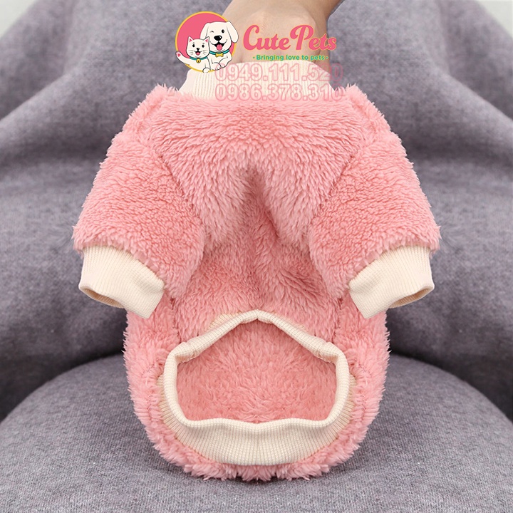 Áo cho chó mèo, áo quả chất lông có tay - Phụ kiện chó mèo
