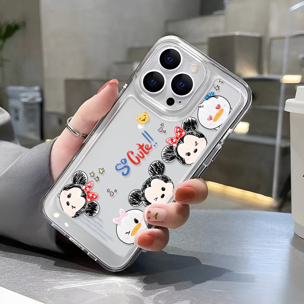 Ốp Điện Thoại Trong Suốt Họa Tiết Gấu Pooh / Minnie Cho iphone 14 Pro Max 14 Plus 13 11 12 7Plus X XR XS Max 8 7