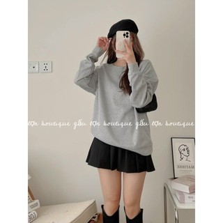 áo sweater trơn basic chất nỉ tổ ong phong cách hàn quốc