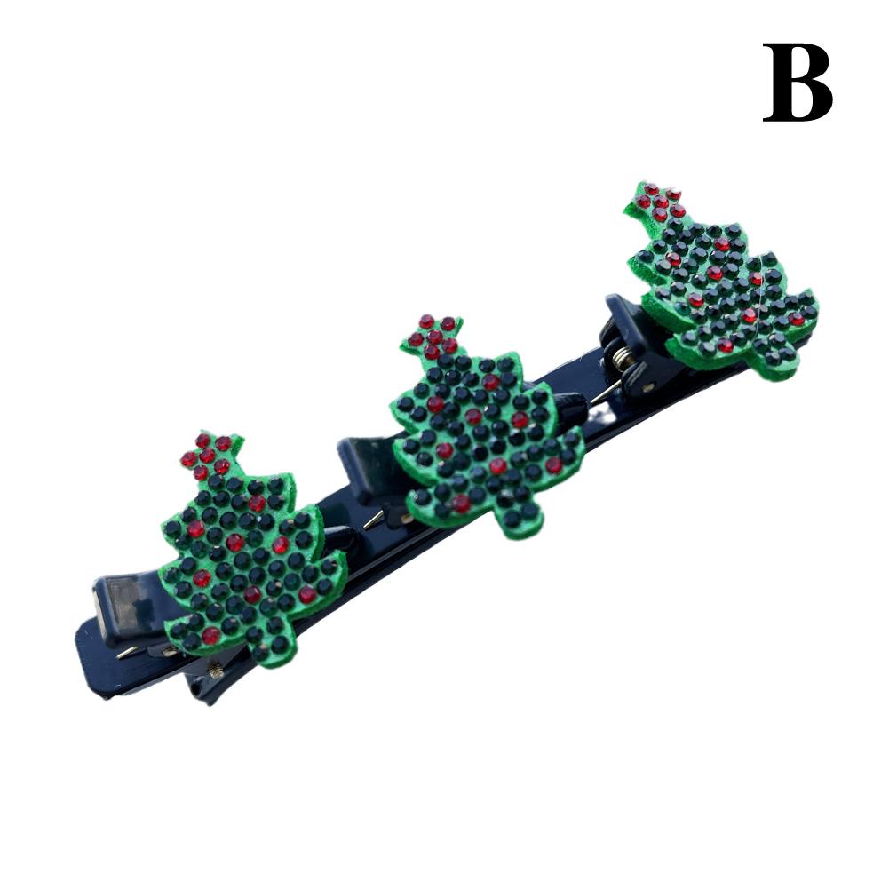 Kẹp Tóc Bện Đính Đá Lấp Lánh Trang Trí Cây Thông Giáng Sinh Y2M2