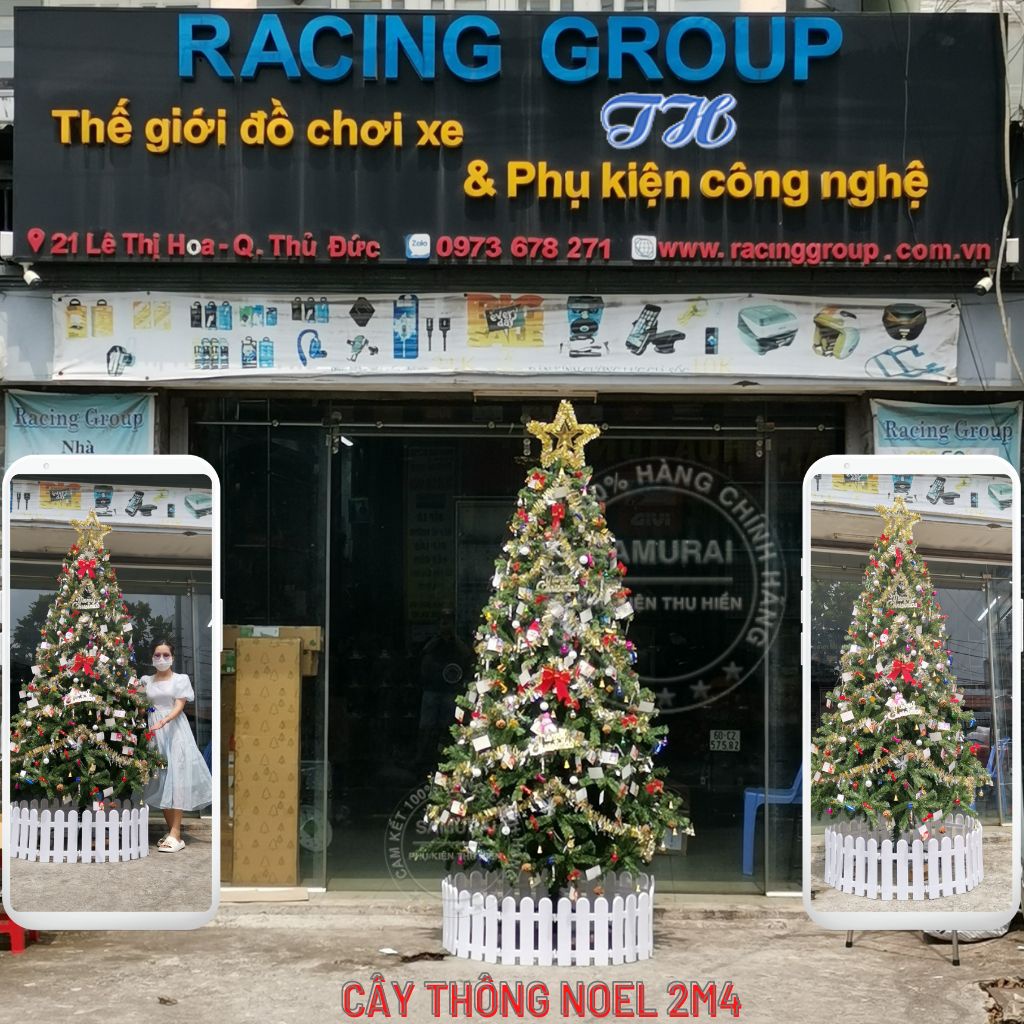 Cây thông noel 2m1, 2m4 đầu tròn trang trí phòng khách, phòng ngủ, ngoài trời đầy đủ phụ kiện mùa giáng sinh (Hình Thật)