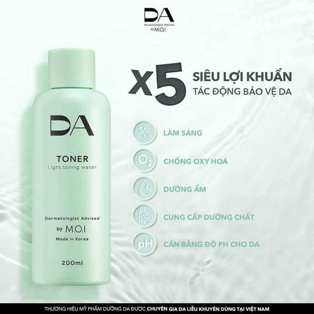 COMBO NƯỚC THẦN  200ML+ 1 SỮA RỬA MẶT 200ML DA BY M.O.I . BÁC SĨ DA LIỄU KHUYÊN DÙNG CHO DA NHẠY CẢM NHẤT LÀNH TÍNH