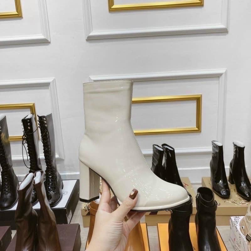 MÃ H22-2 BỐT CỔ LỬNG DA BÓNG GÓT TRỤ MJL FULL BOX