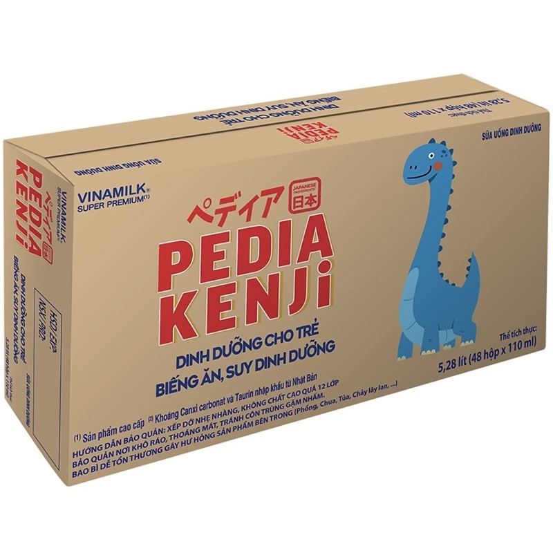 Thùng 48 hộp sữa bột pha sẵn Pedia Kenji Vinamilk 110ml/hộp -Giải pháp cho trẻ biếng ăn, suy dinh dư