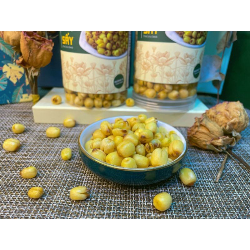 Hạt sen sấy giòn nguyên vị|không đường hủ 300gr| Ăn Vặt Nhà Bơ