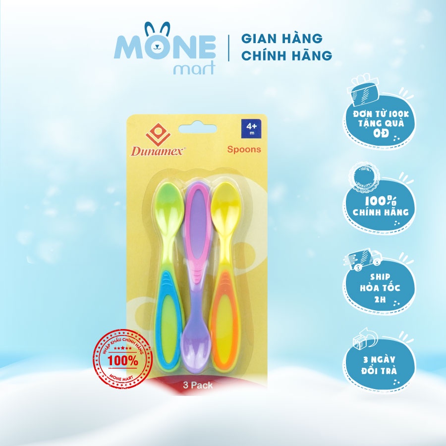 Bộ 3 thìa cảm biến nhiệt cho bé Dunamex SALE SỐC
