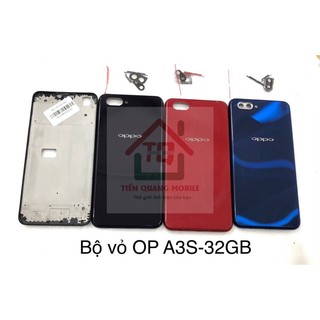 Bộ vỏ oppo a3s-32gb (gồm vỏ, khung xương, kính cam, nút bấm, khe sim)
