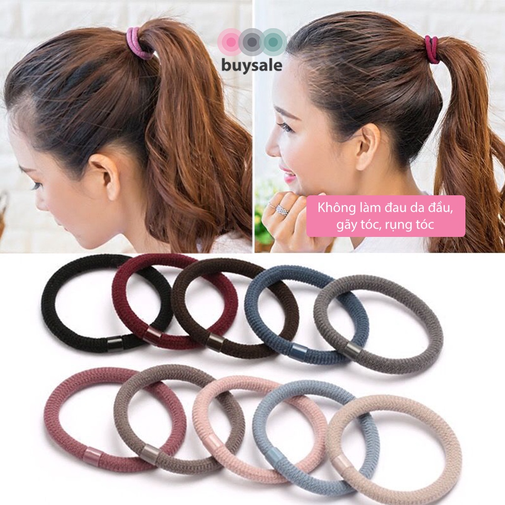 Set 10 dây buộc tóc cỡ vừa, có nhiều màu sắc lựa chọn - BuySales - BSPK265