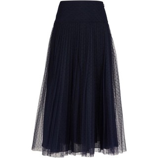 Chân váy xếp ly midi lưới cạp rộng selena tulle skirt madebychloé