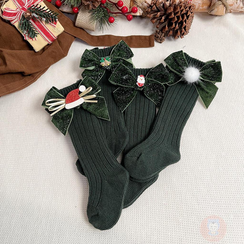 Tất Dệt Kim Giữ Ấm Chân Co Giãn Họa Tiết Giáng Sinh Hoạt Hình Cho Bé Gái LAA6-Girls
