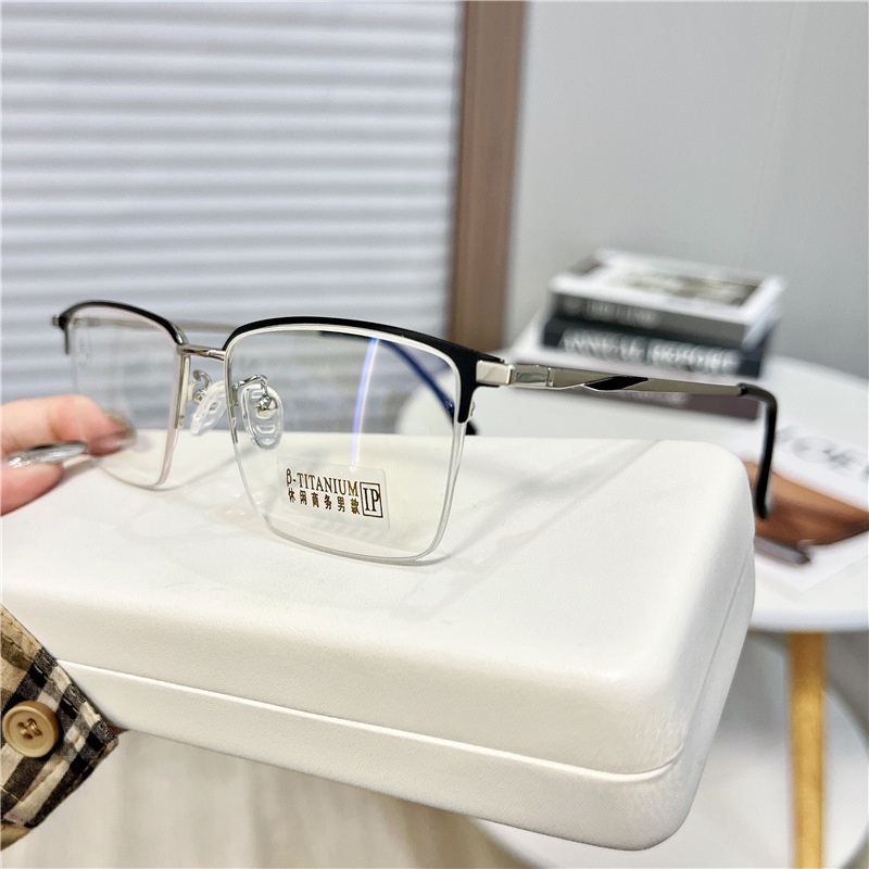 Mắt Kính Nửa Gọng Kim Loại Chống Ánh Sáng Xanh Chất Lượng Cao Thời Trang Vintage