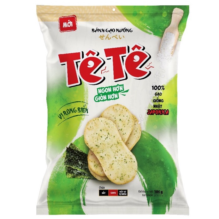 Bánh gạo nướng rong biển Tê Tê gói 106g