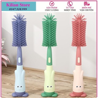 Cọ rửa bình sữa silicon 3in1, cọ bình sữa silicon cao cấp kilian