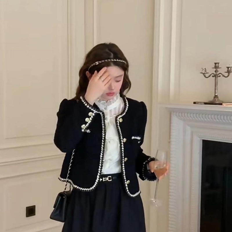 Áo Dạ Tweed Viền Thừng Hàng 2 Lớp ,áo dạ Kẻ Siêu Sang chảnh