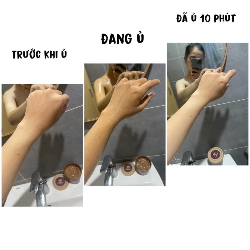 COMBO 2H BODY MASK LÀ.BEAU Ủ TRẮNG BODY BÙN MỘC  tặng kèm quà khi mua