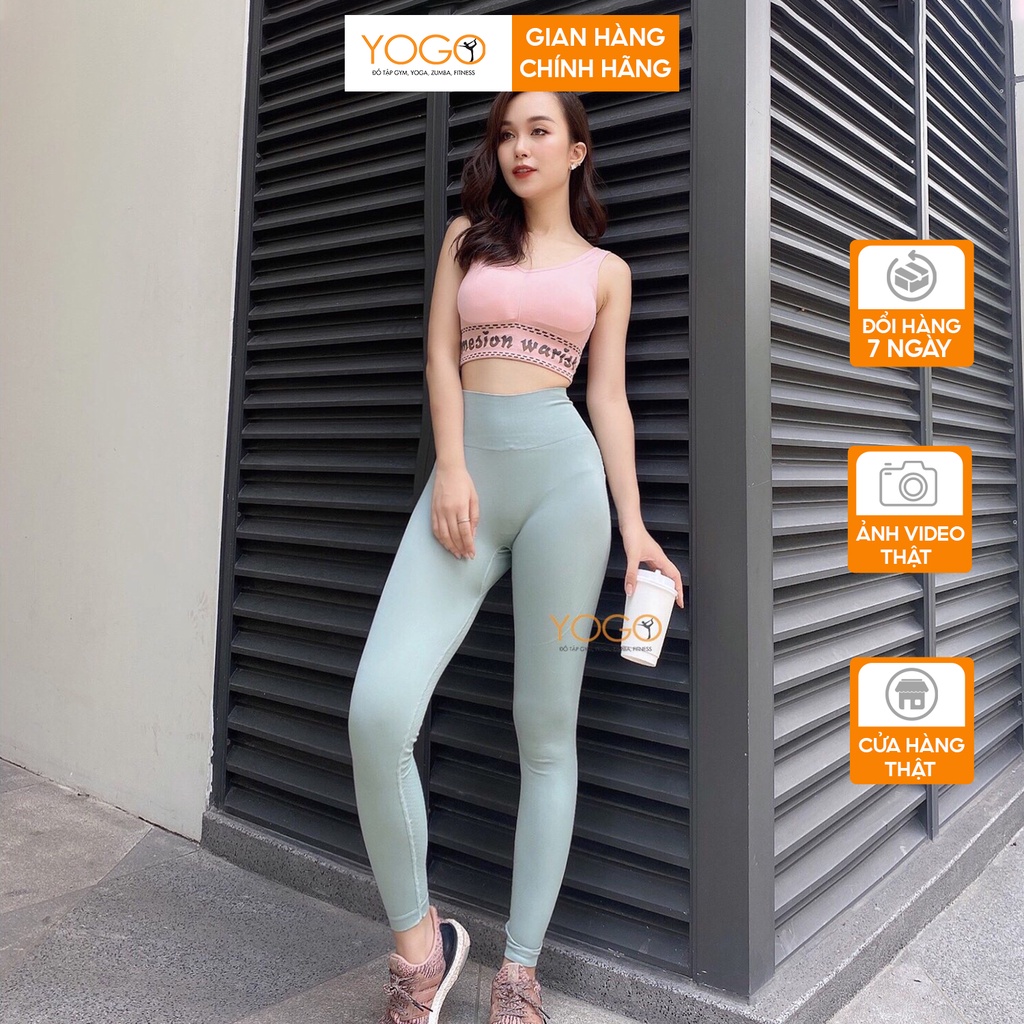 Quần tập gym yoga nữ quần legging nữ cạp cao nâng mông tôn dáng co giãn gen bụng định hình YOGO G307