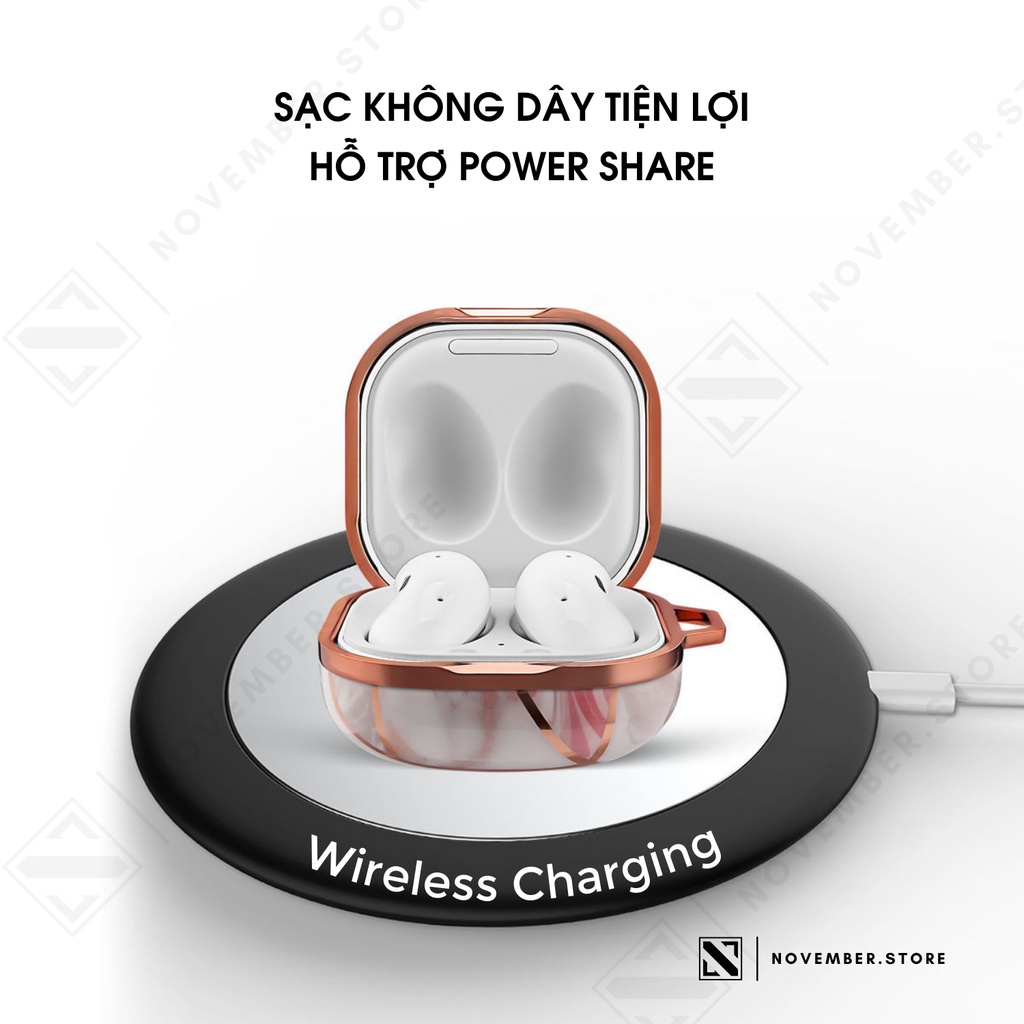 Ốp case cho Galaxy Buds2 Pro / Buds 2 / Buds FE / Buds Pro / Buds Live họa tiết đá cao cấp - Tặng kèm móc khóa