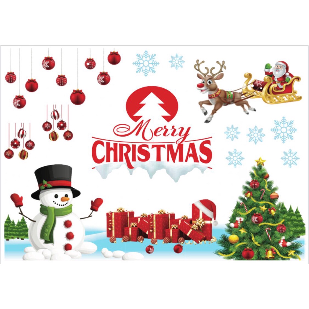 [GIÁ SỈ] Decal trang trí giáng sinh hít tĩnh điện mẫu mới nhất MERRYCHRISTMAS - NOEL 2023
